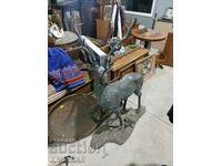 FIGURĂ MARE DE CERB DIN BRONZ