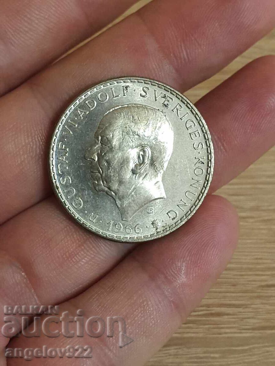 Silver coin 5 krona 1966 with price 24.00 BGN | € 12.27 Silver coin 5 krona 1966 with price 24.00 BGN | € 12.27