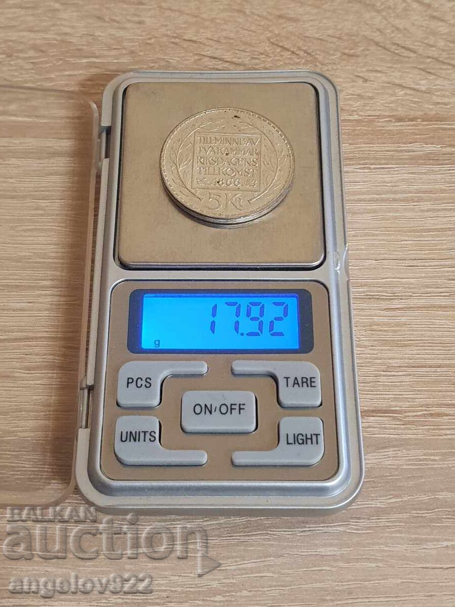 Auction Silver coin 5 krona 1966 Auction Silver coin 5 krona 1966