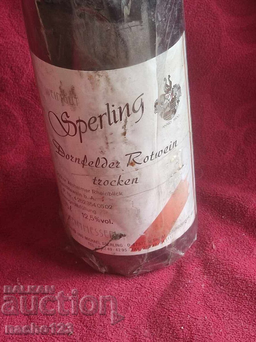 Bottle of quality German dry red wine 2001 - 5