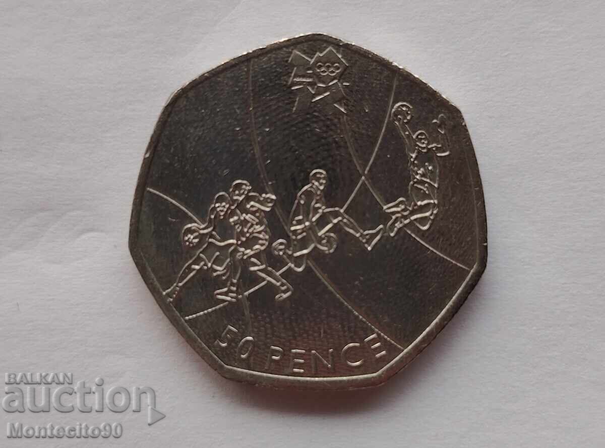 50 πένες Ηνωμένου Βασιλείου 2011 Ολυμπιακοί Αγώνες - Μπάσκετ 50 πένες Ηνωμένου Βασιλείου 2011 Ολυμπιακοί Αγώνες - Μπάσκετ