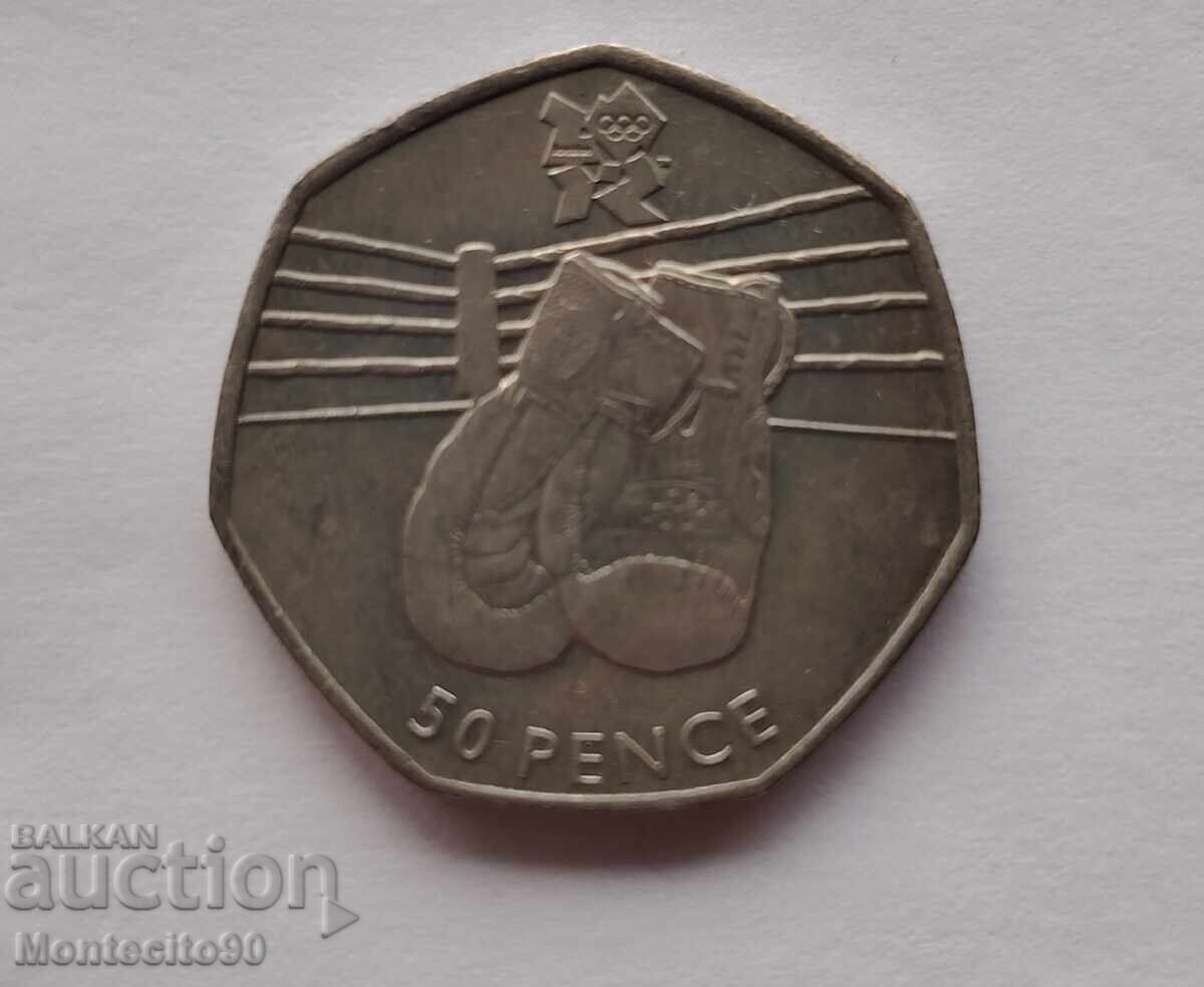 50 пенса Великобритания 2011 Олимпийски игри - Бокс 50 пенса Великобритания 2011 Олимпийски игри - Бокс