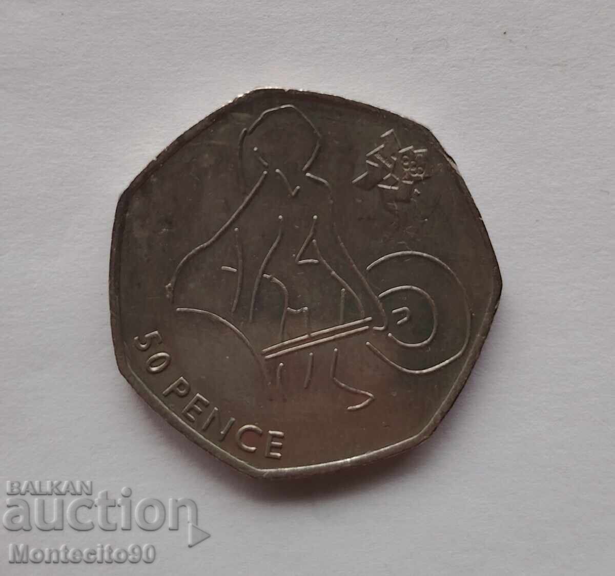 50 pensa Velikobritania 2011 Vdigane na tezhesti 50 pensa Velikobritania 2011 Vdigane na tezhesti