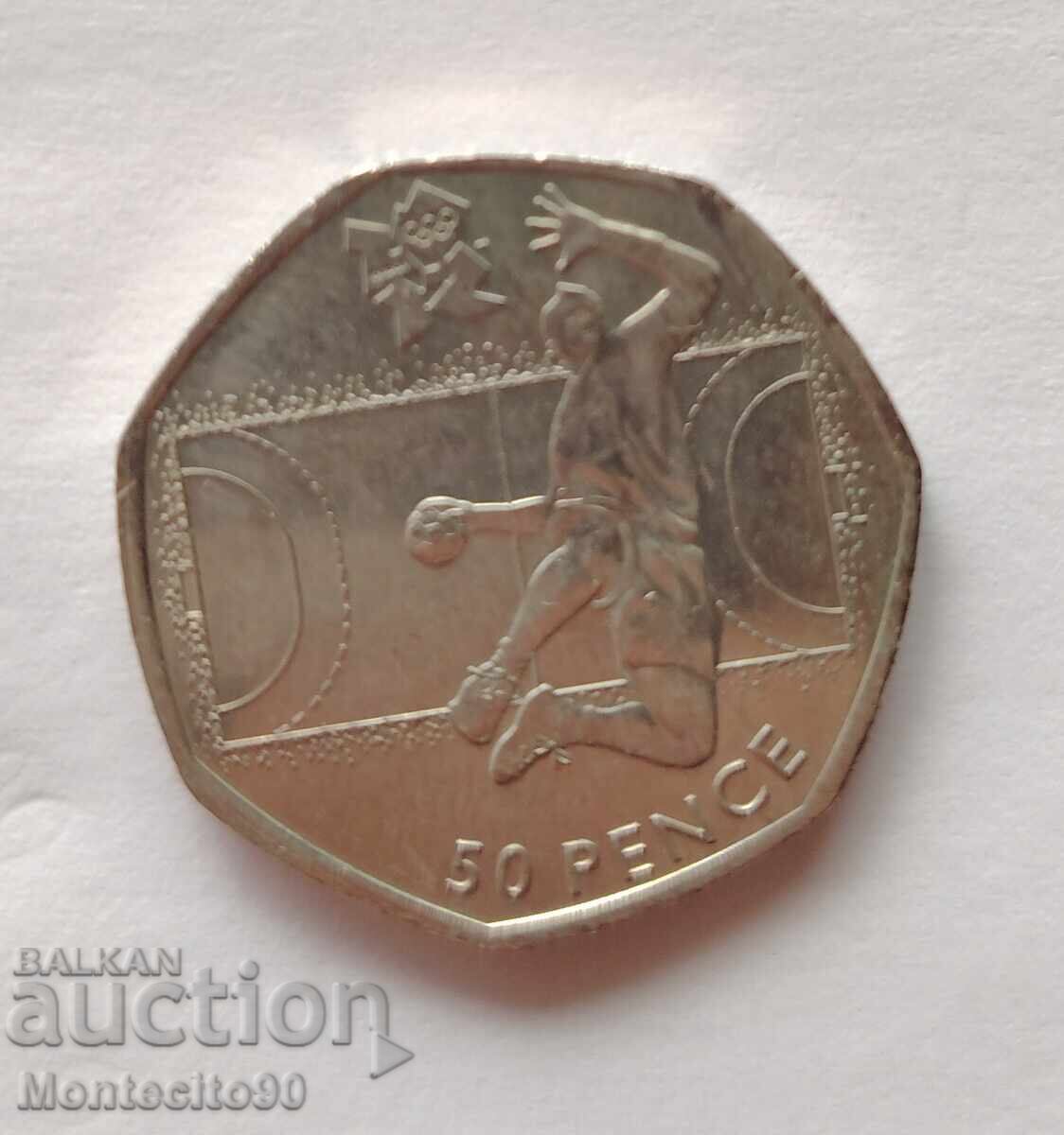 50 πένες Ηνωμένου Βασιλείου 2011 Ολυμπιακοί Αγώνες - Χάντμπολ 50 πένες Ηνωμένου Βασιλείου 2011 Ολυμπιακοί Αγώνες - Χάντμπολ