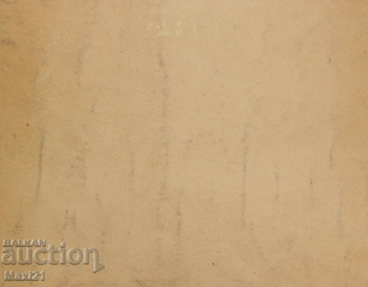 Old watercolor painting, rural landscape, 1956 - 6