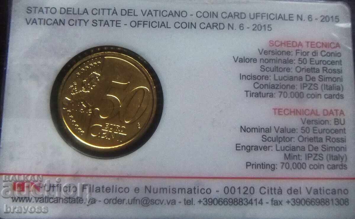 Ватикана - 50 цента - 2015 - карта с цена 13.99 лв. | € 7.15