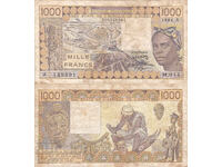 tino37 - WEST AFRICA / COTE D'IVOIRE / - 1000 FRANCS - 1986