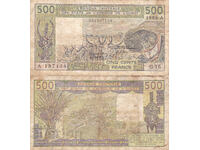 tino37 - WEST AFRICA / COTE D'IVOIRE / - 500 FRANCS - 1986