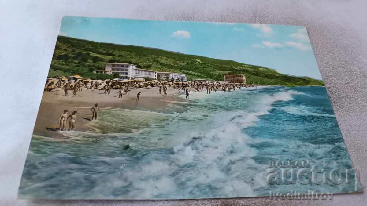 Пощенска картичка Златни пясъци Плажът 1961