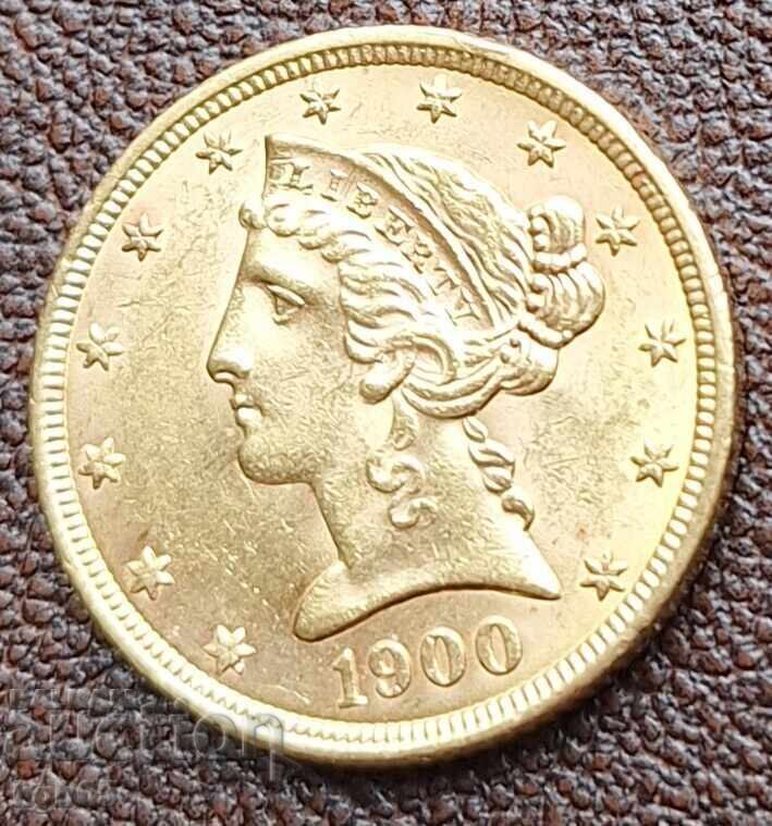 5 Dollar 1900 U.S. Gold with price € 1099.65 | 2150.73 BGN