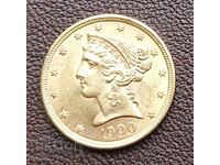 5 δολάρια 1900 ΗΠΑ χρυσός