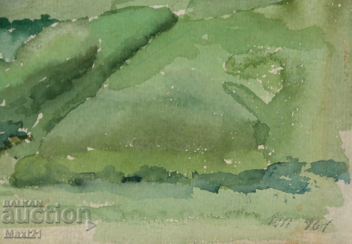Landscape old watercolor painting 1961 - 5