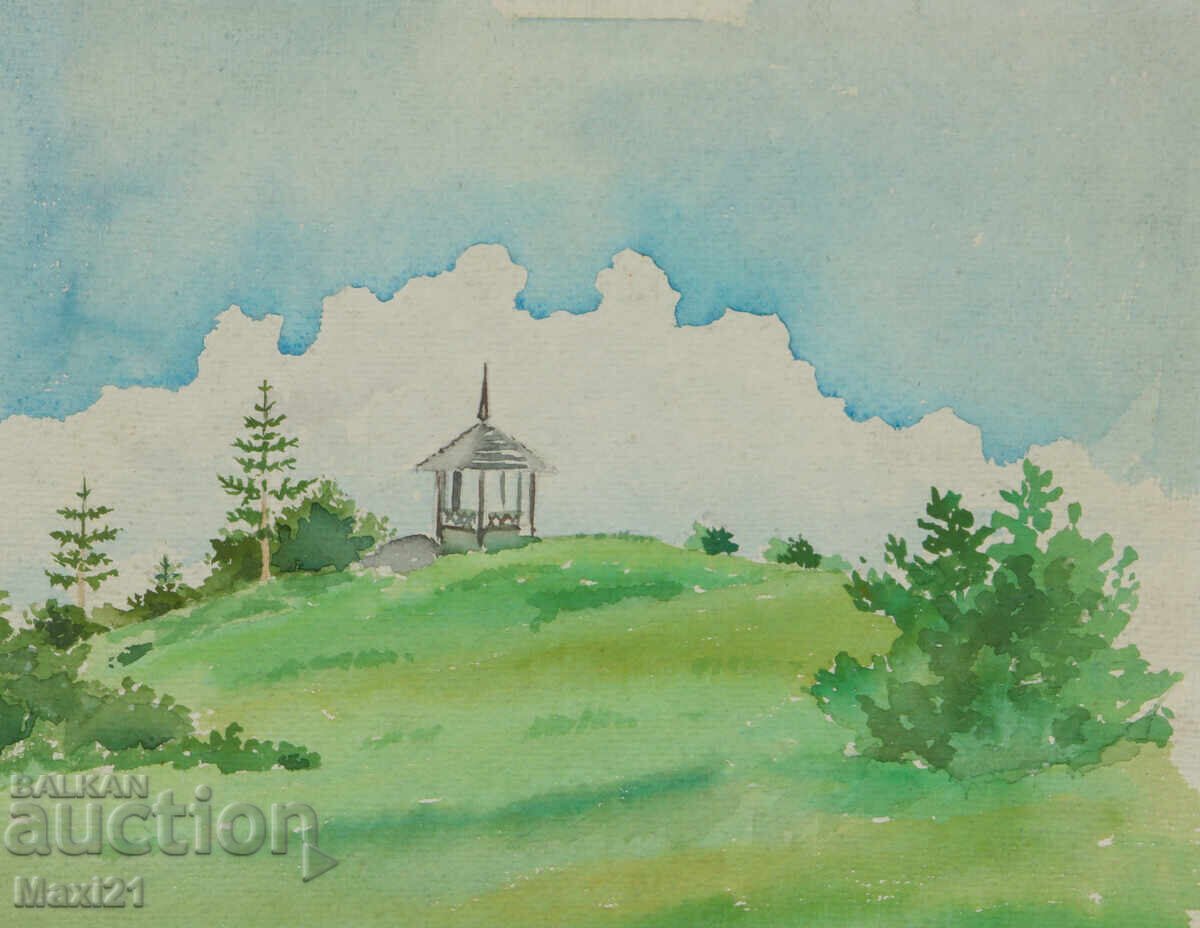 Παλιός πίνακας ακουαρέλα τοπίο με τιμή 180.00 BGN | € 92.03 Παλιός πίνακας ακουαρέλα τοπίο με τιμή 180.00 BGN | € 92.03