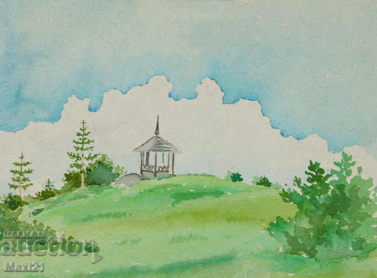 Παράδοση Παλιός πίνακας ακουαρέλα τοπίο Παράδοση Παλιός πίνακας ακουαρέλα τοπίο