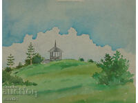 Стара картина акварел пейзаж