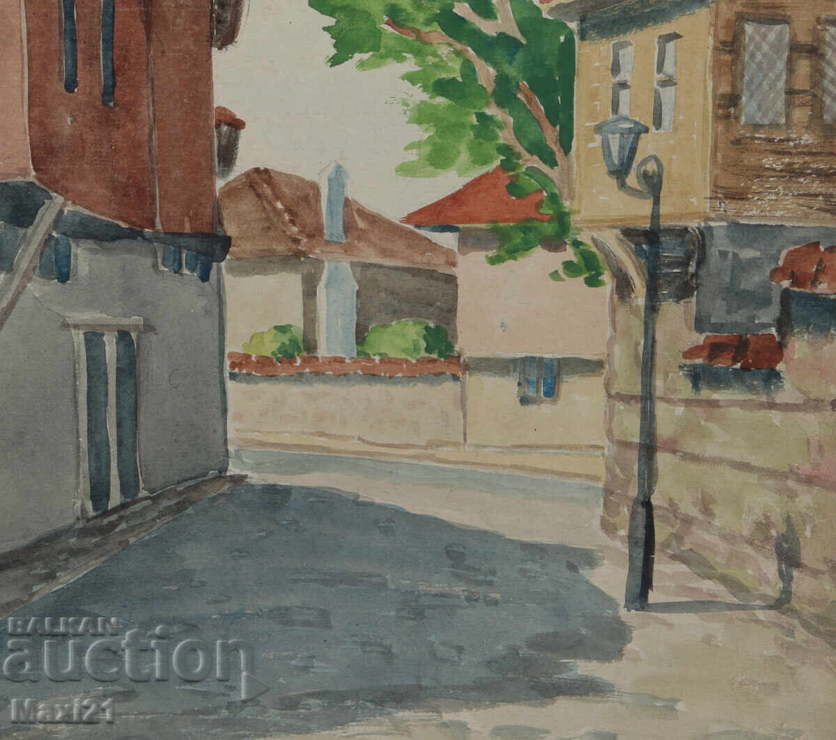 Landscape old painting watercolor cityscape - 5