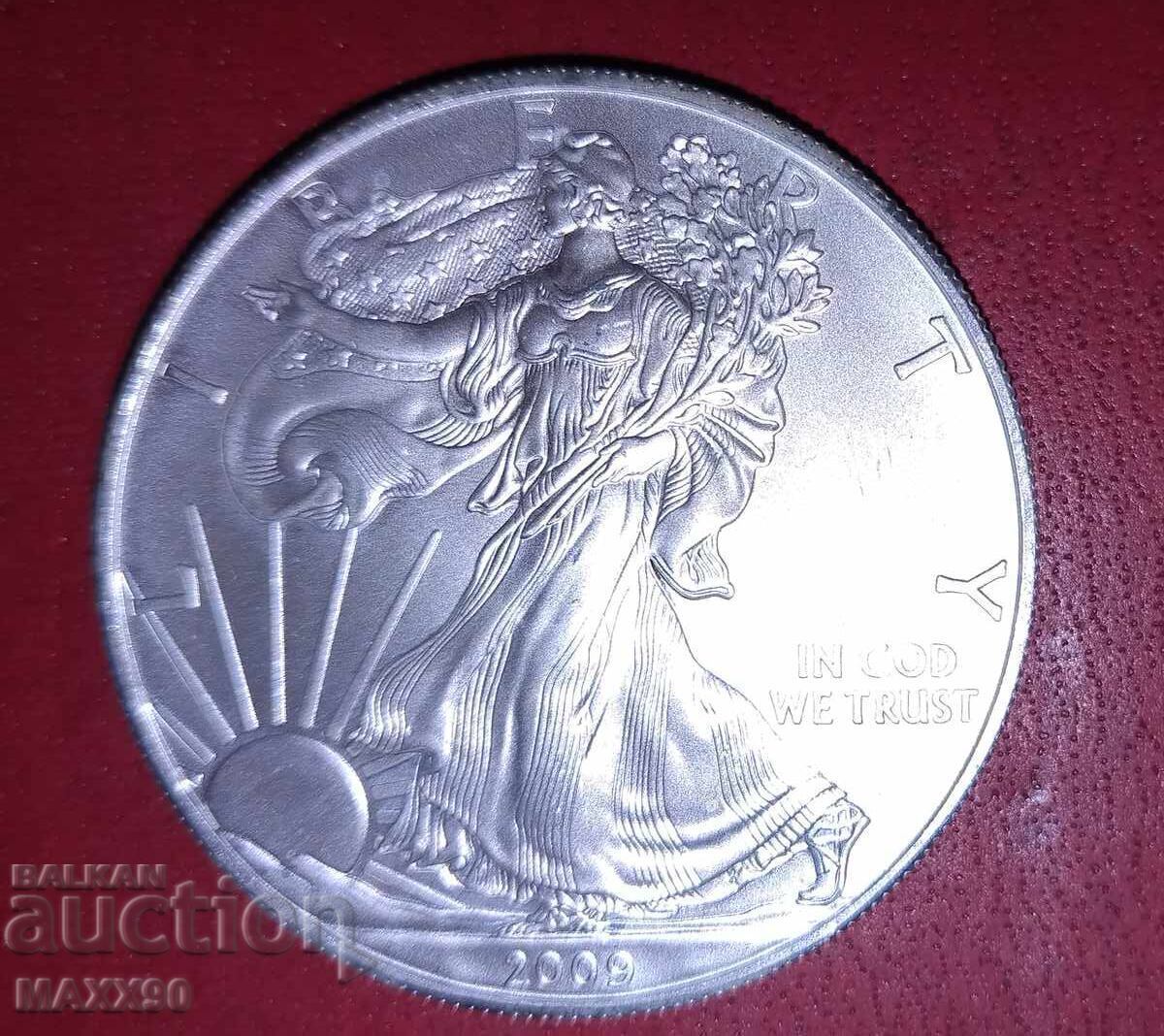 Доставка на Американски орел 2009 година,1 oz сребро.Отлична инвестиция