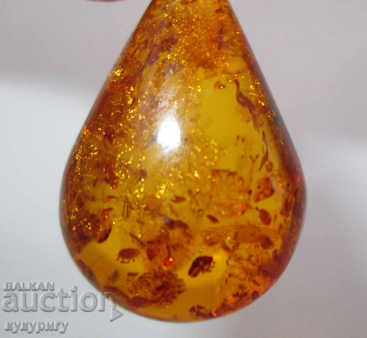 Pandantiv de chihlimbar în formă de picătură, frumos, din chihlimbar natural - 5 Pandantiv de chihlimbar în formă de picătură, frumos, din chihlimbar natural - 5