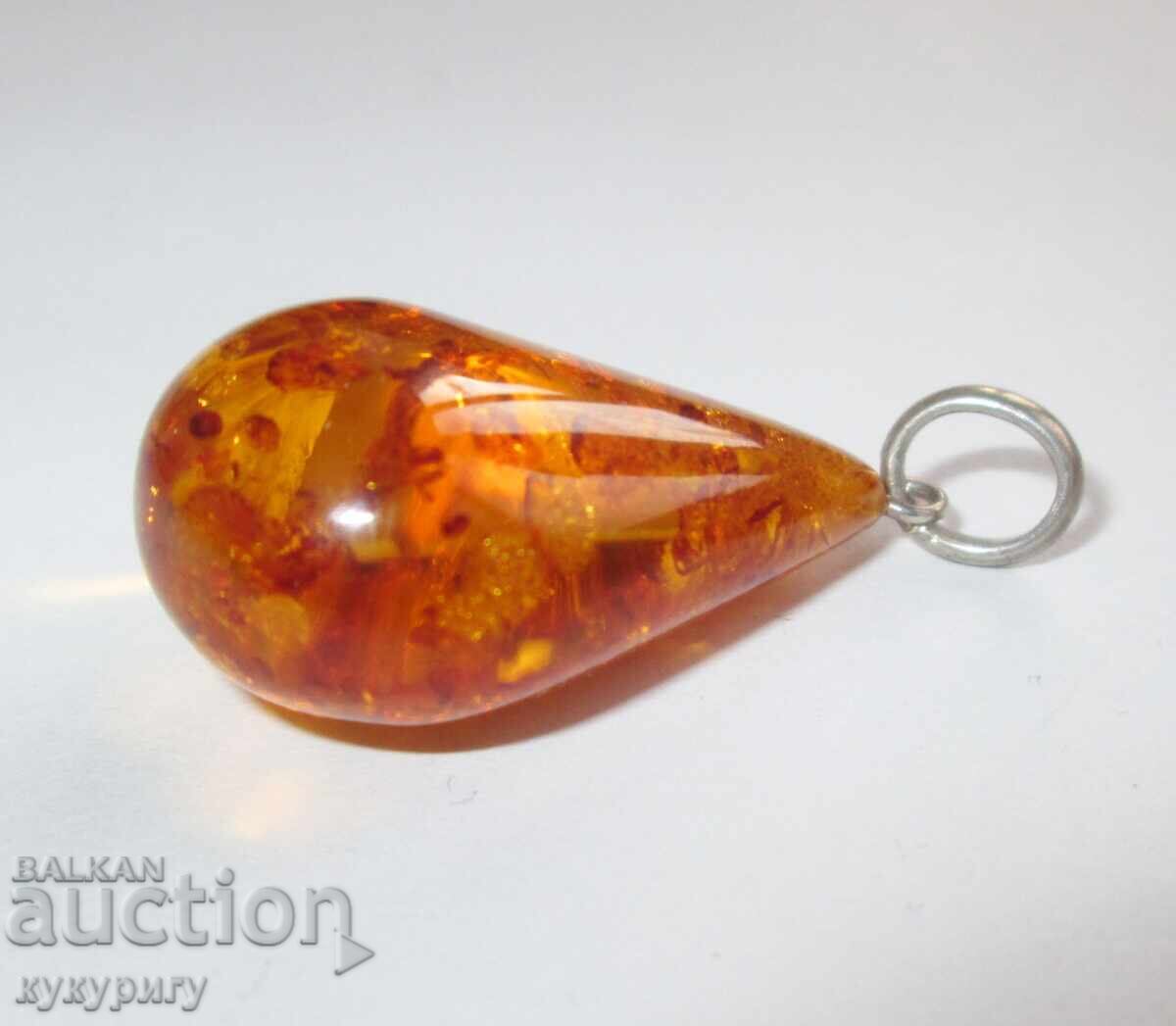 Pandantiv de chihlimbar în formă de picătură, frumos, din chihlimbar natural - 6 Pandantiv de chihlimbar în formă de picătură, frumos, din chihlimbar natural - 6