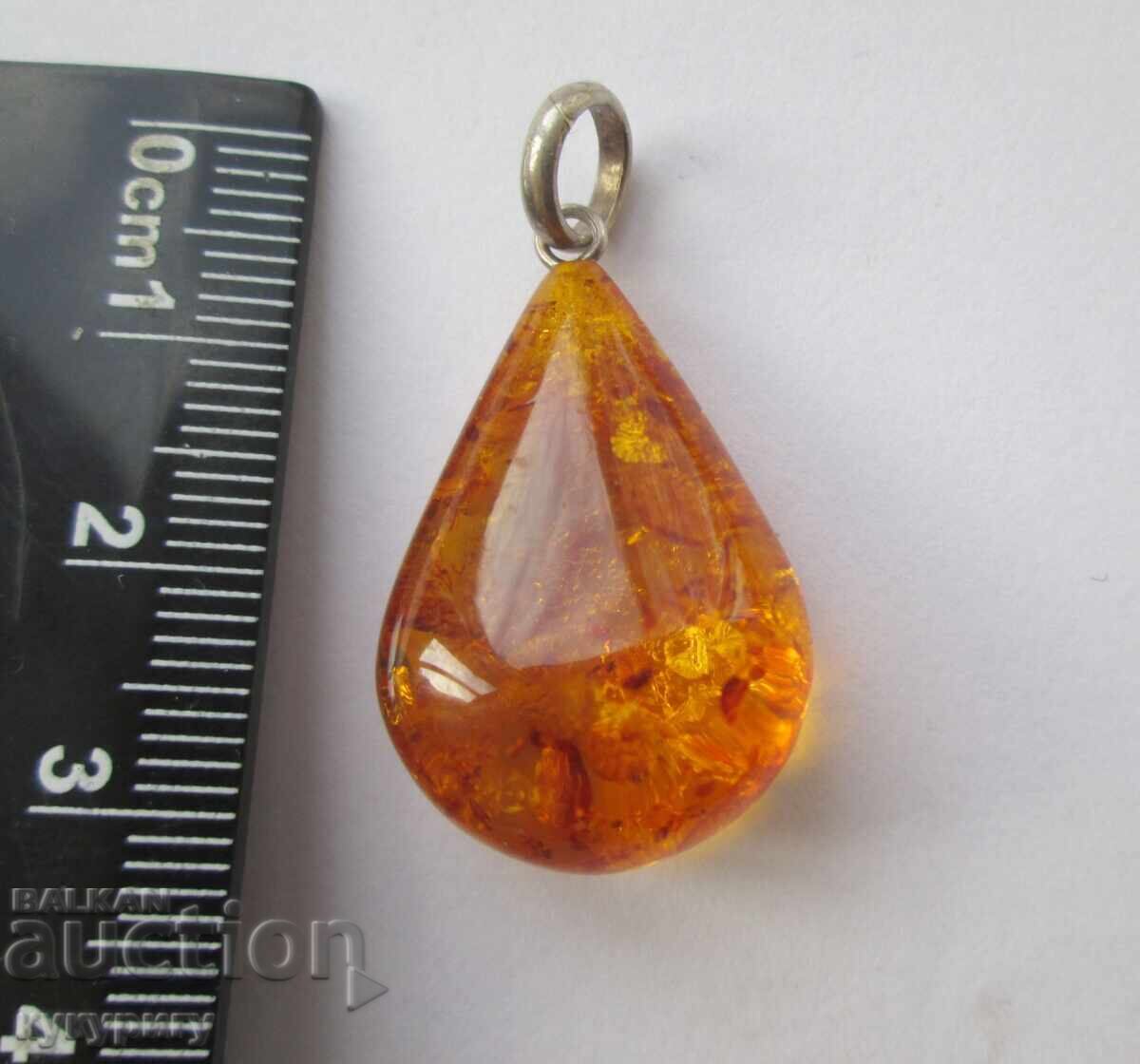 Pandantiv de chihlimbar în formă de picătură, frumos, din chihlimbar natural - 7 Pandantiv de chihlimbar în formă de picătură, frumos, din chihlimbar natural - 7