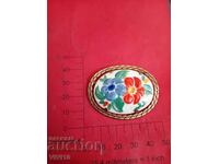 Αντίκα καρφίτσα, πορσελάνη, s.i.s.c.o