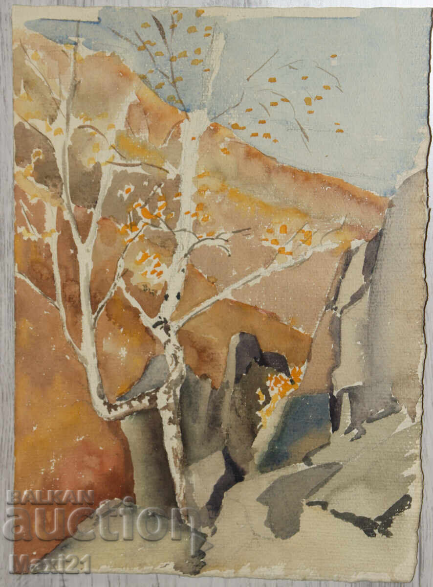 Пейзажна картина акварел природа с цена 190.00 лв. | € 97.15