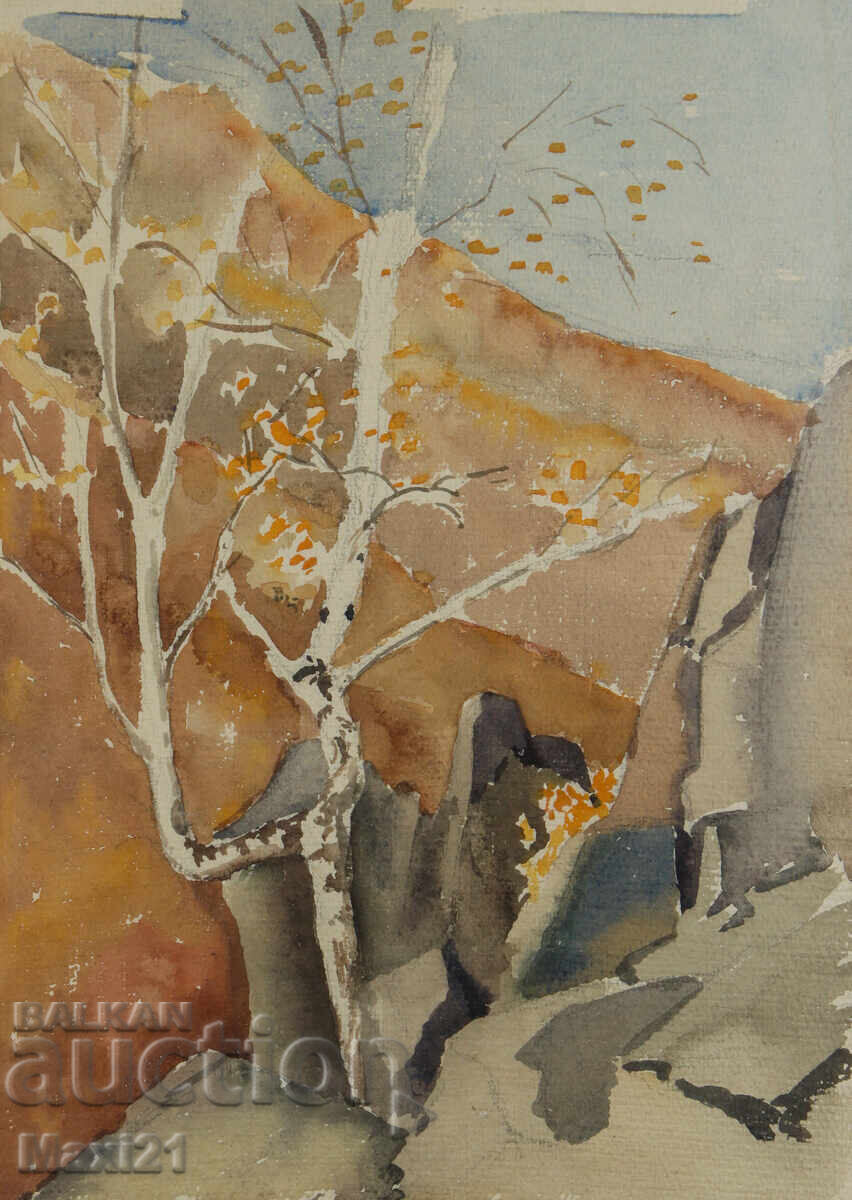 Аукцион Пейзажна картина акварел природа