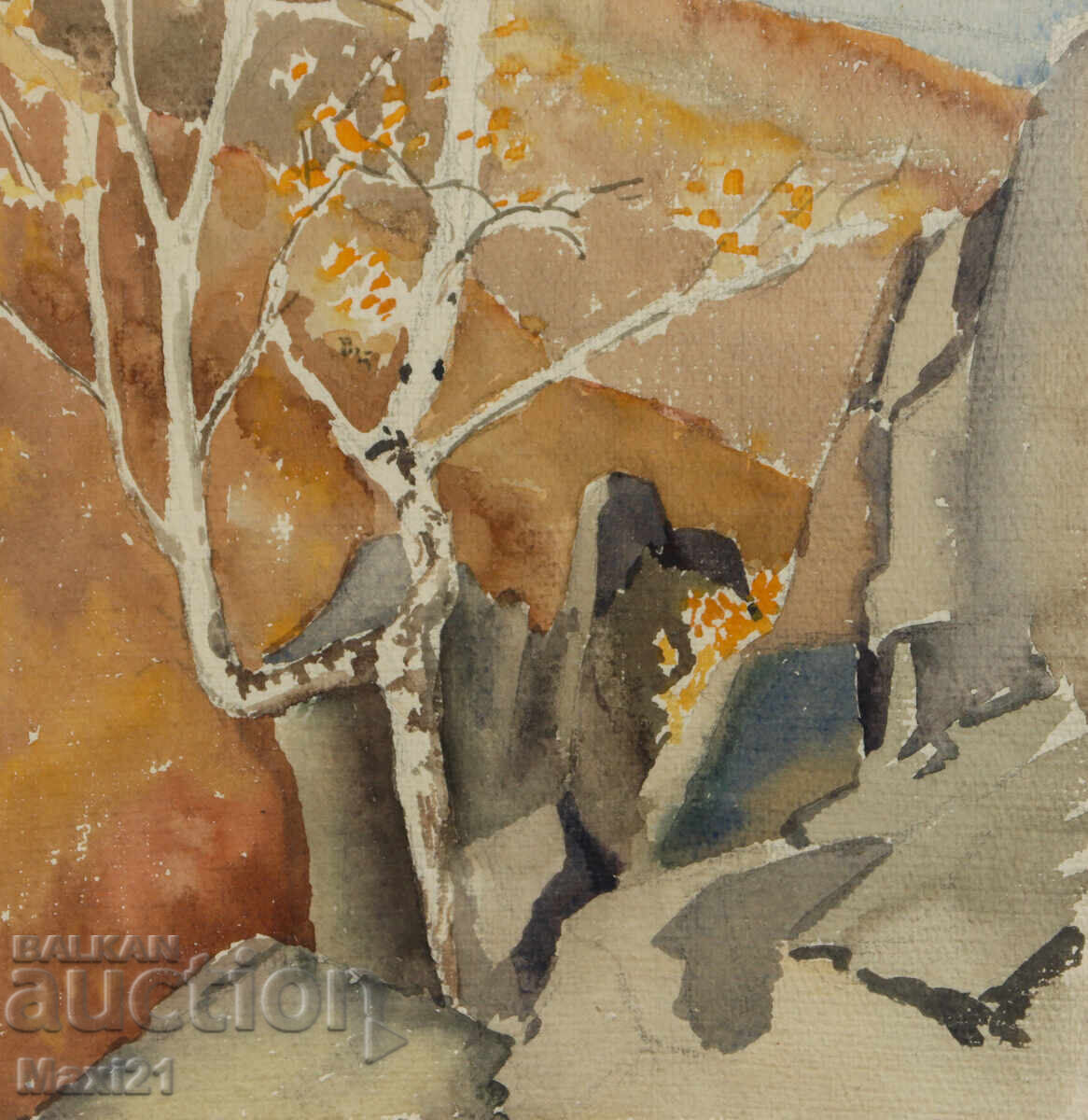 Пейзажна картина акварел природа - 5