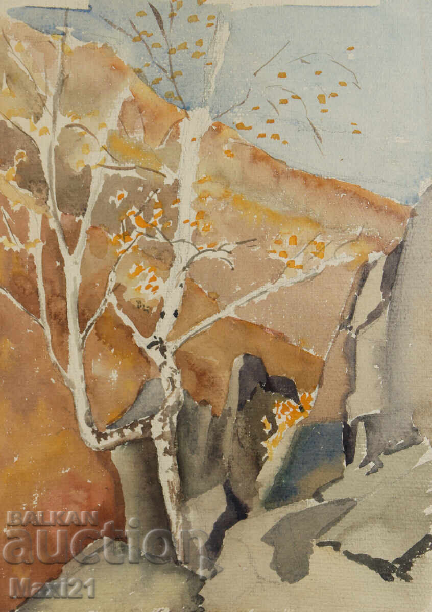 Пейзажна картина акварел природа