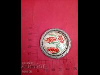 Broșă veche, porțelan, S.i.s.c.o