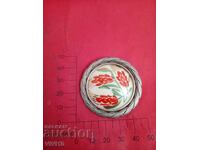 Αντίκα καρφίτσα, πορσελάνη, S.i.s.c.o