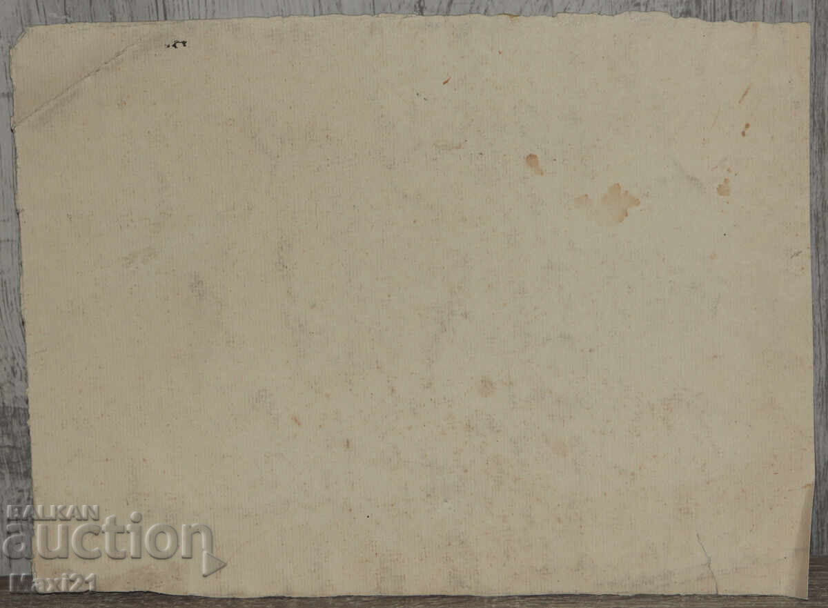 Pictură veche de peisaj acuarelă toamnă frumoasă - 6