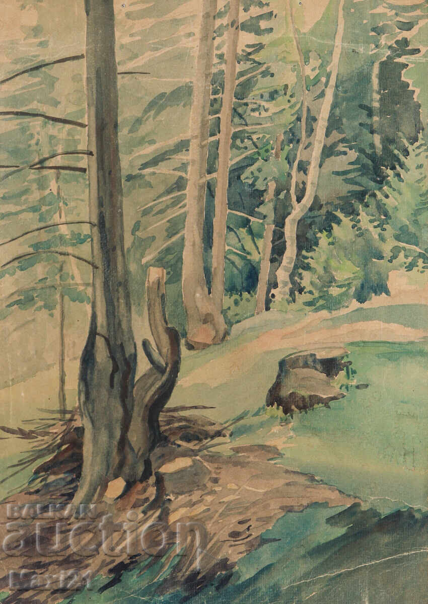 Old watercolor painting, natural landscape with price 200.00 BGN | € 102.26 Old watercolor painting, natural landscape with price 200.00 BGN | € 102.26