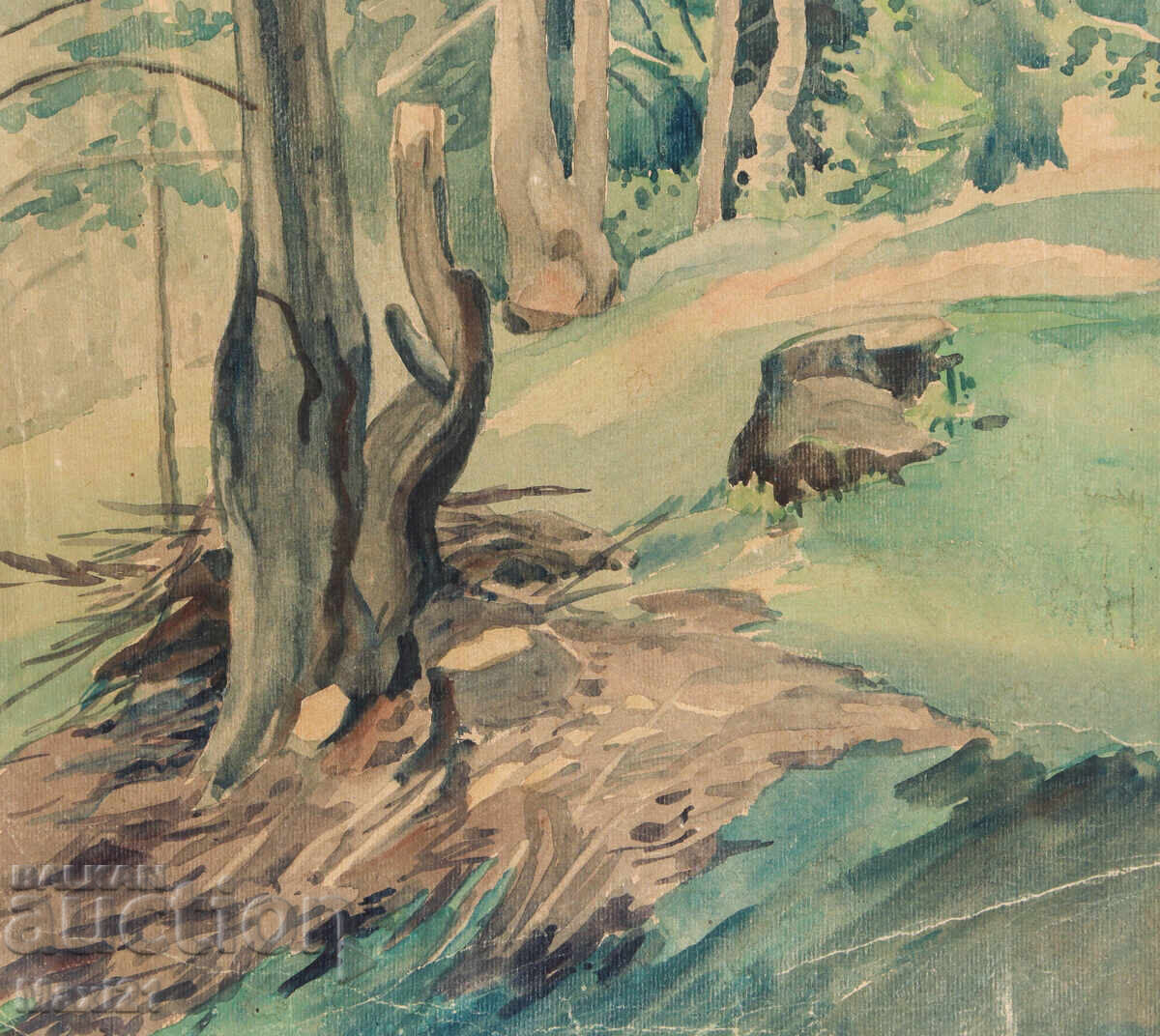 Old watercolor painting, natural landscape - 5 Old watercolor painting, natural landscape - 5