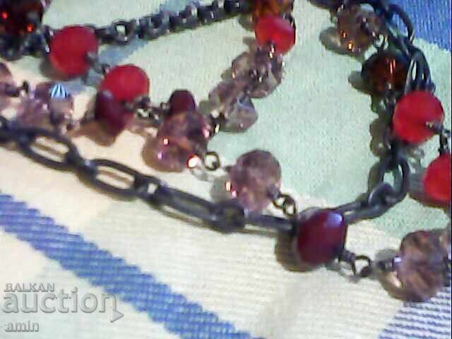 Vintage Fossil brand necklace, 14mm pearl earrings with price 20.00 BGN | € 10.23