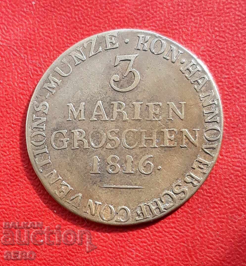 Германия-Хановер-3 мариен гроша 1816