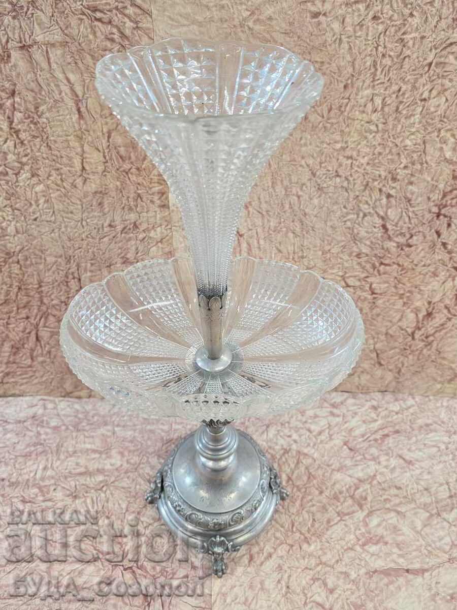 Δημοπρασία Κομψό κουτί με γλυκά από ασήμι και κρύσταλλο