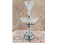 Cutie de bomboane elegantă din argint și cristal