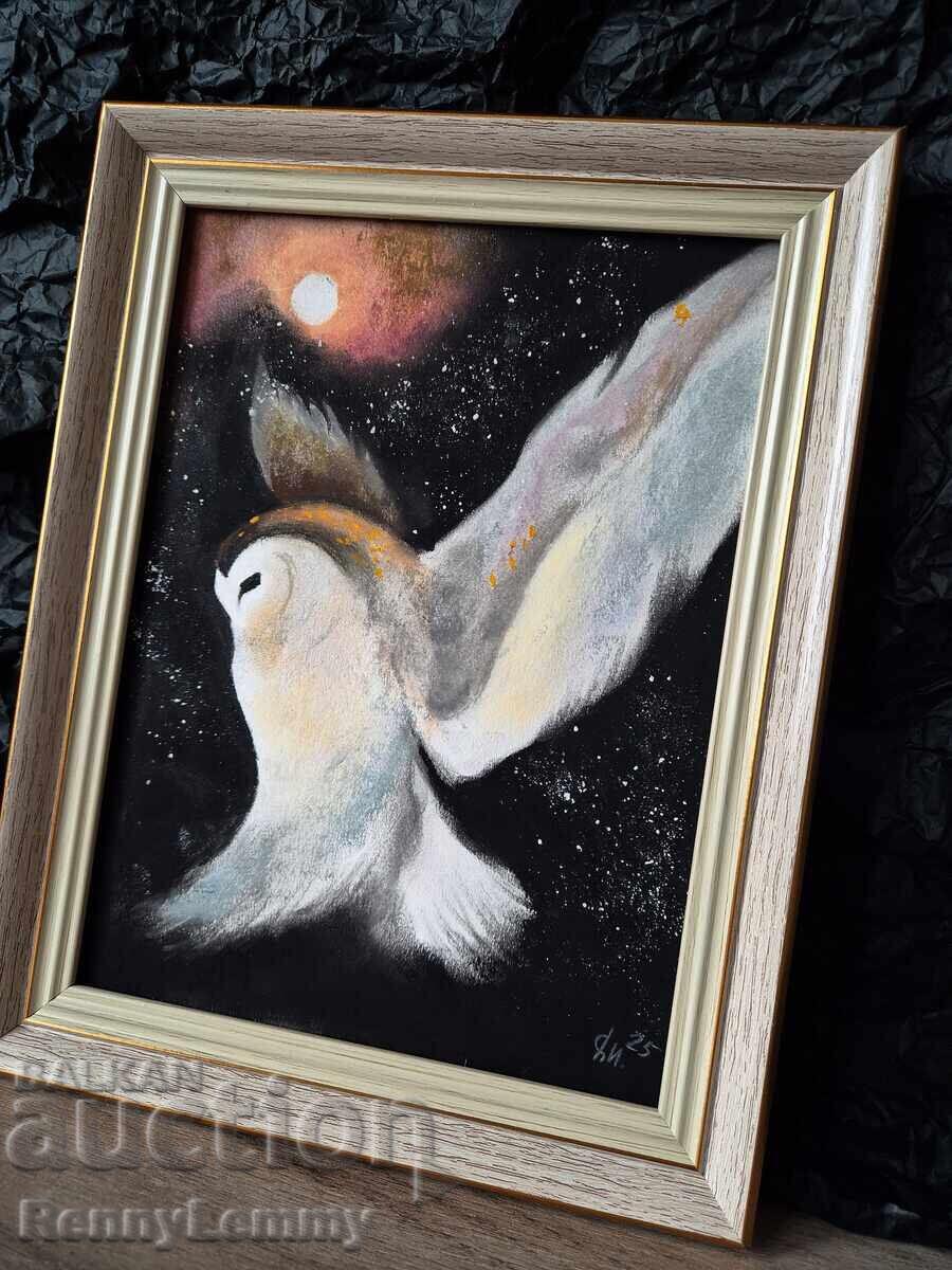 Нощ, картина въглен, оригинал с цена 65.00 лв. | € 33.23