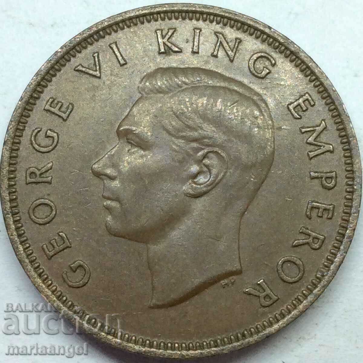 Аукцион 1/2 пени 1941 Нова Зеландия Джордж VI UNC 25mm