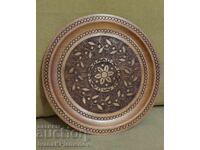 Пано дървено инкрустирано с месинг за ценители 30см