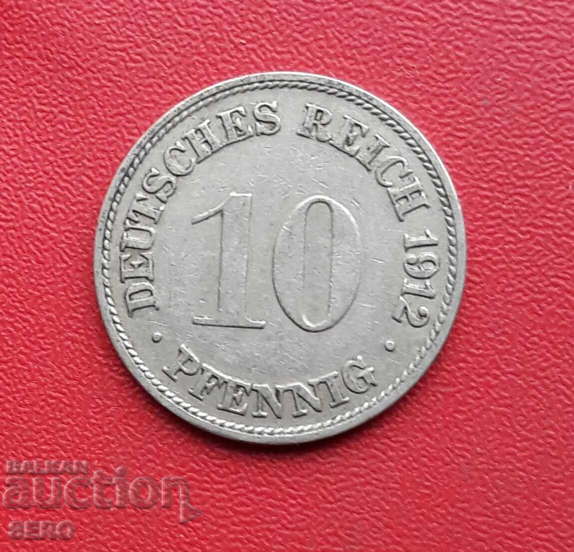 Germania-10 Pfennig 1912 G-Karlsruhe Germania-10 Pfennig 1912 G-Karlsruhe