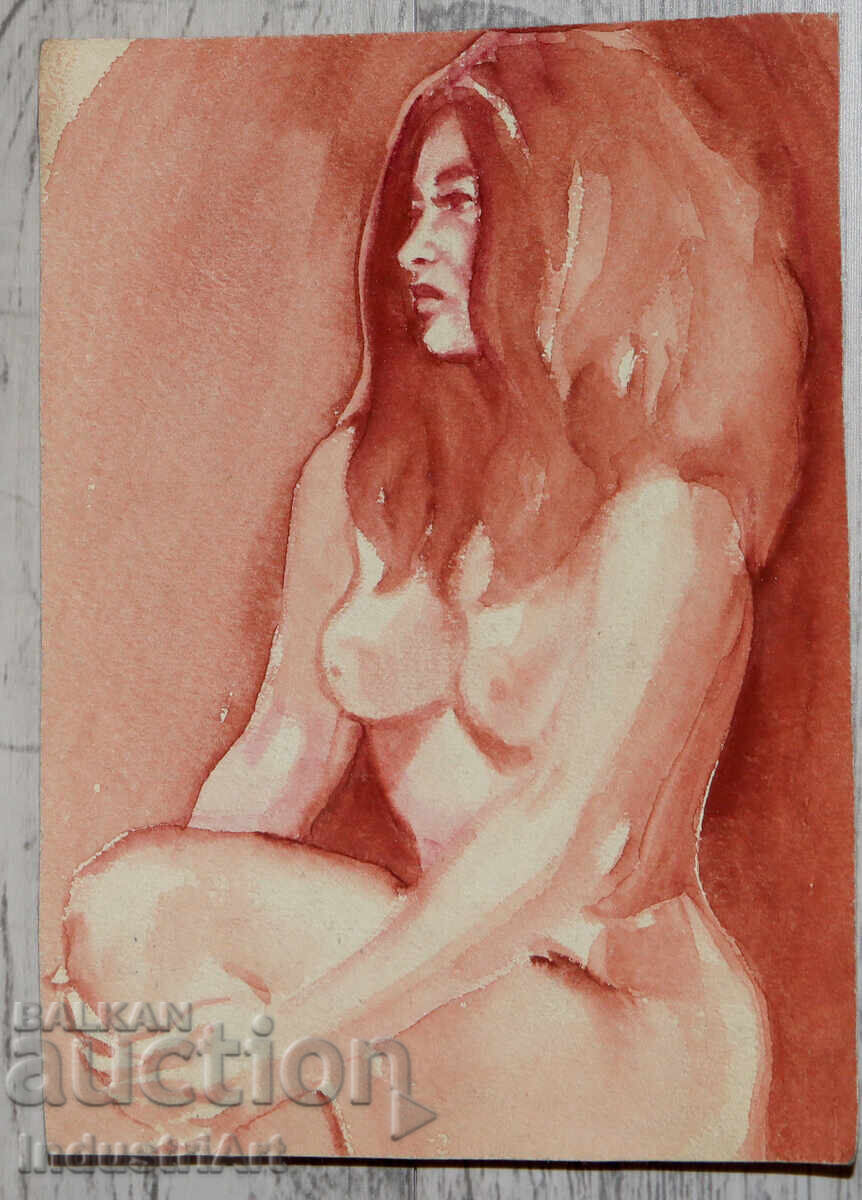 Ερωτικό ακουαρέλα γυναικείο πορτρέτο γυμνό σώμα με τιμή 100.00 BGN | € 51.13