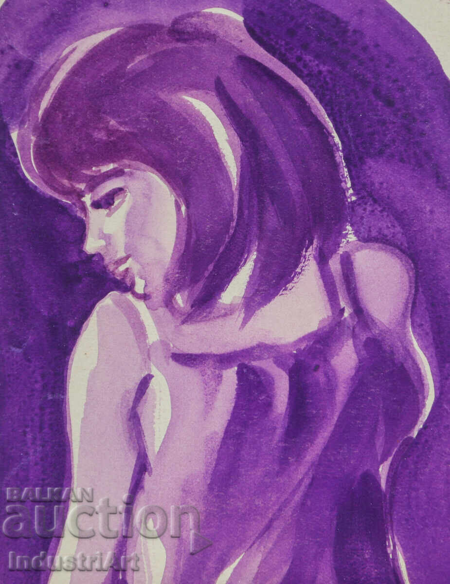 Παράδοση Ερωτική εικόνα ακουαρέλα γυναικείο πορτρέτο