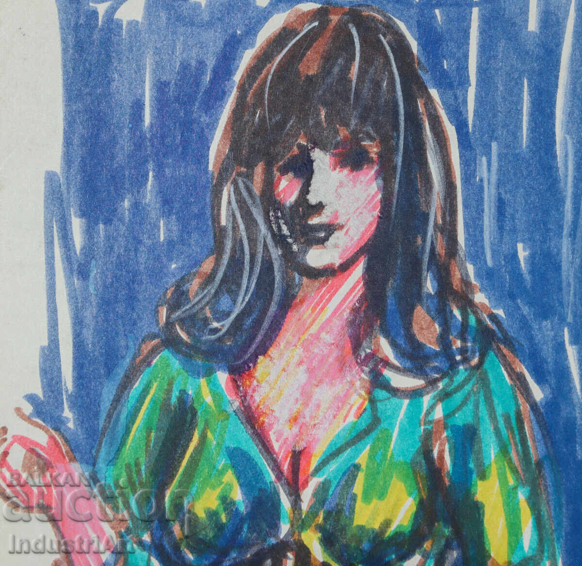 Livrarea Tablou acuarelă portret feminin