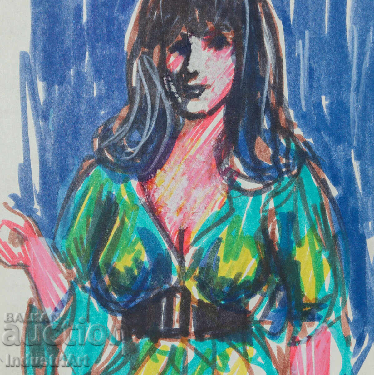 Tablou acuarelă portret feminin - 5