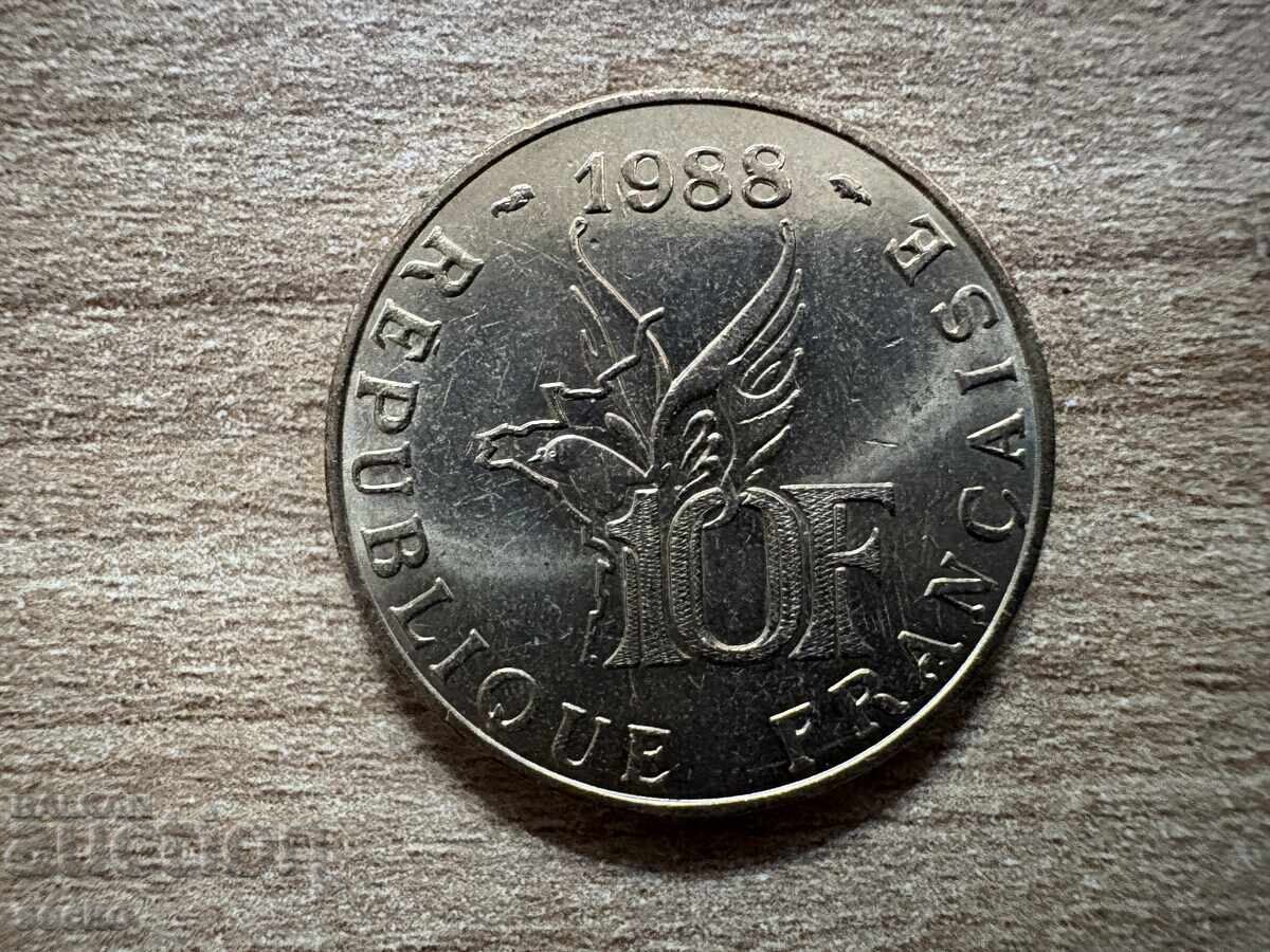 France - 10 Francs (1988) - 100 g. from the birth of Roland