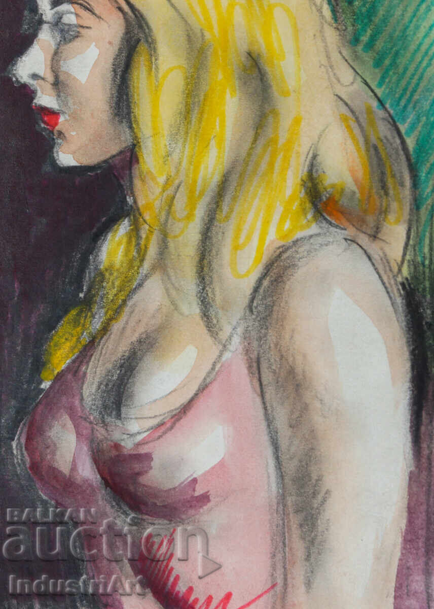 Watercolor painting female portrait - 5