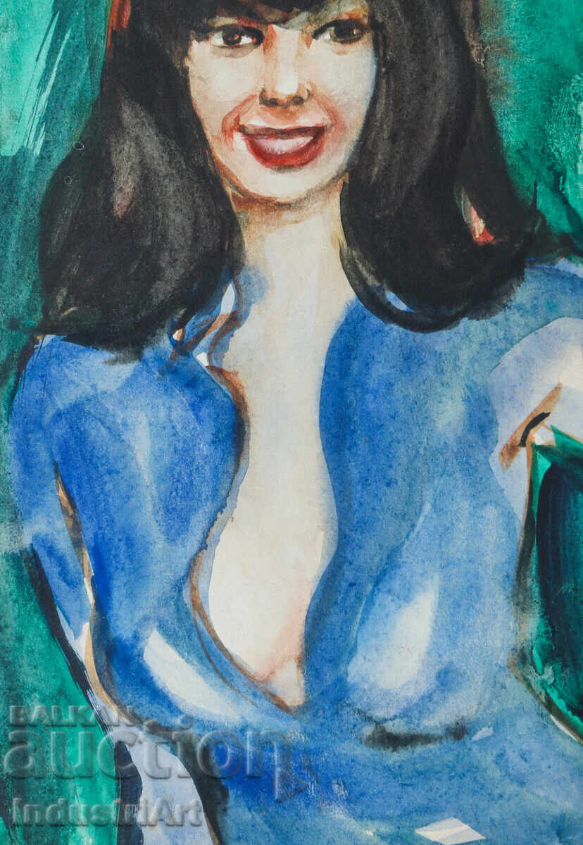 Watercolor painting female portrait - 5