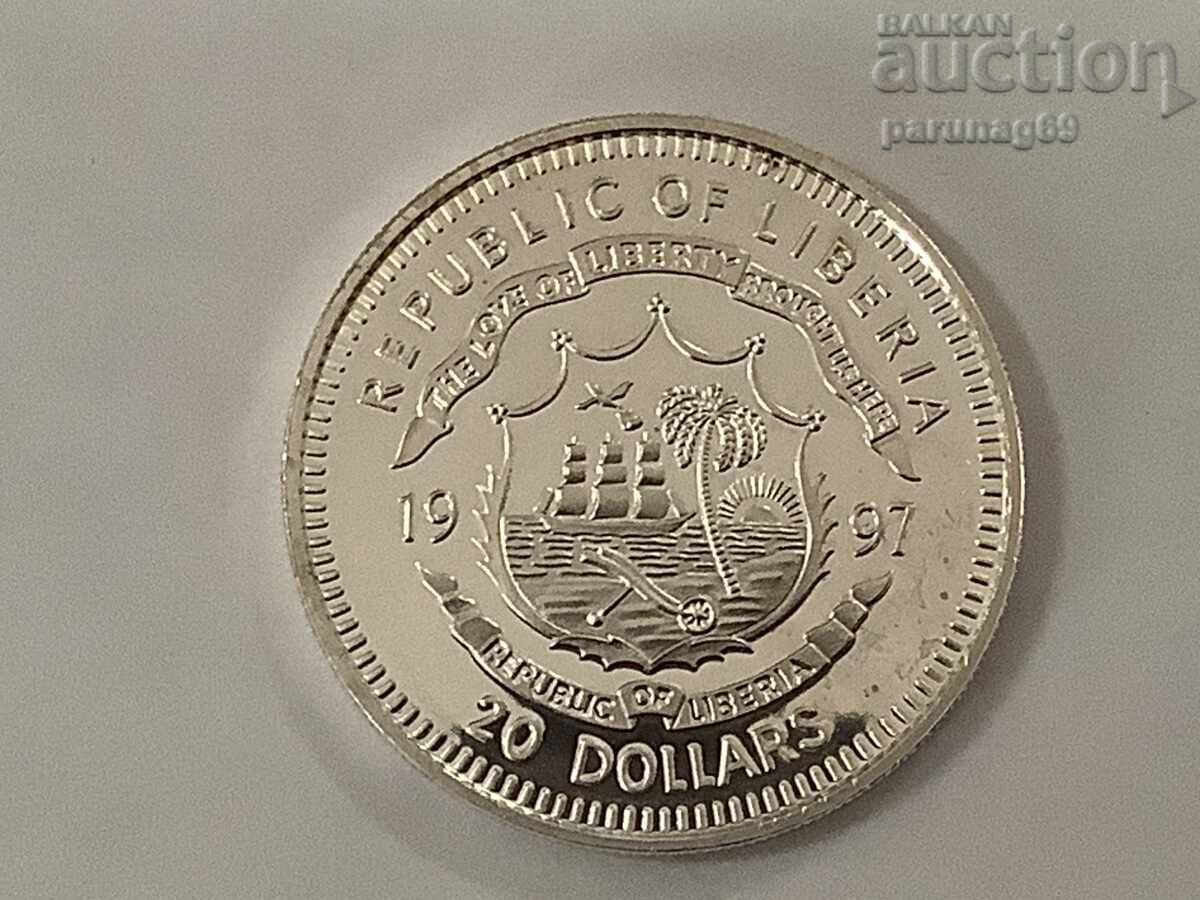 Auction Liberia 20 Dollars 1997 Lady Spencer Silver 0.999 Auction Liberia 20 Dollars 1997 Lady Spencer Silver 0.999